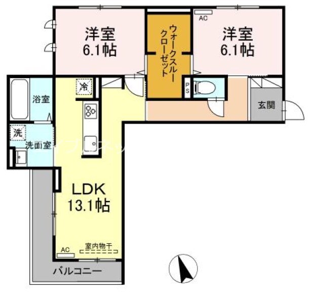 茶屋町駅 徒歩4分 2階の物件間取画像