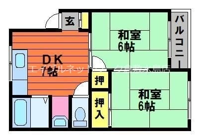 コーポチェリーの物件間取画像