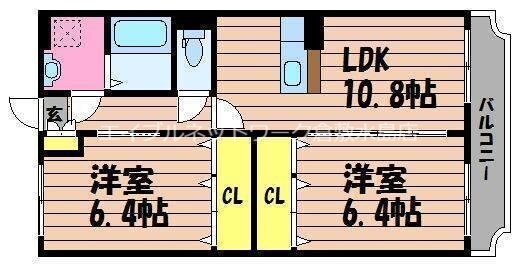 球場前駅 徒歩21分 2階の物件間取画像