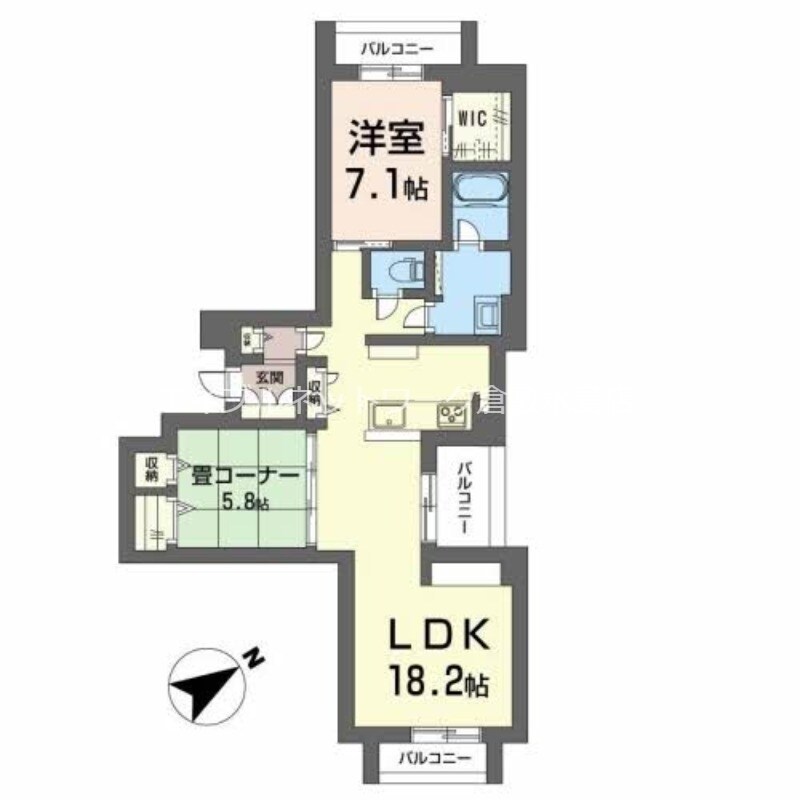 茶屋町駅 徒歩8分 2階の物件間取画像