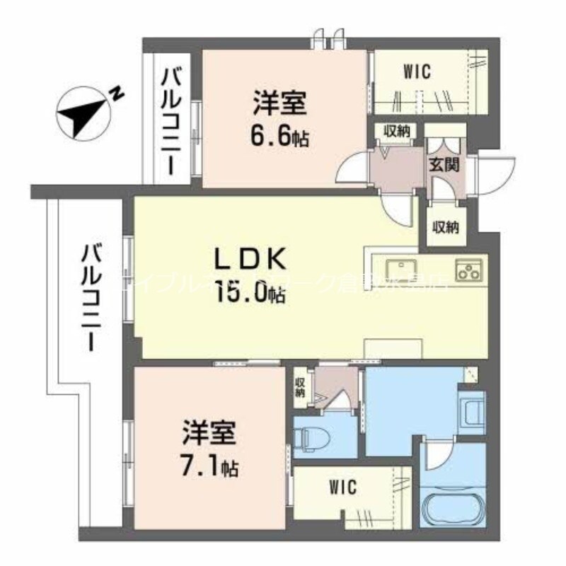 茶屋町駅 徒歩8分 2階の物件間取画像