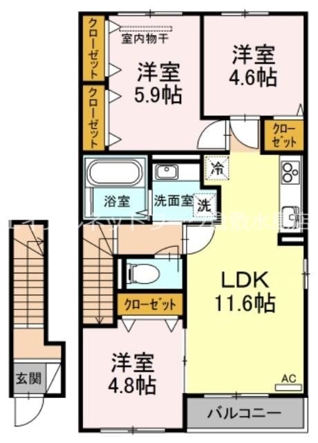 栄駅 徒歩20分 2階の物件間取画像