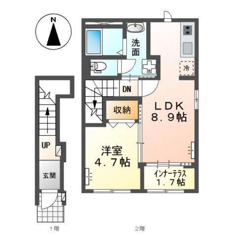 水島駅 徒歩22分 2階の物件間取画像