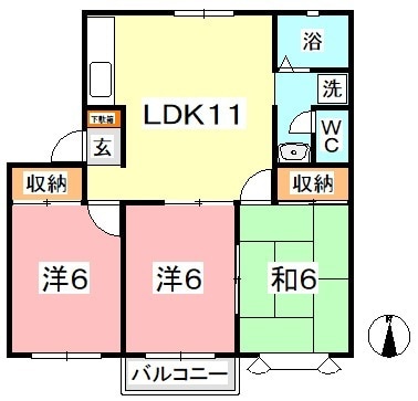 アンジェリーク中畝Bの物件間取画像