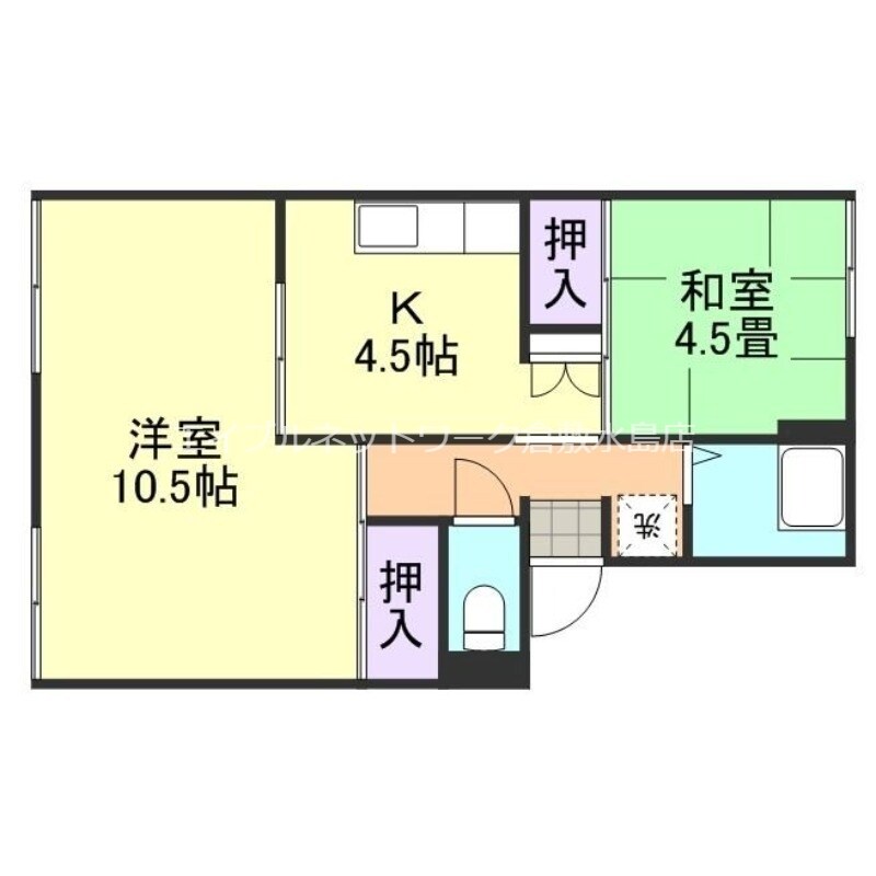 倉敷市駅 徒歩50分 1階の物件間取画像