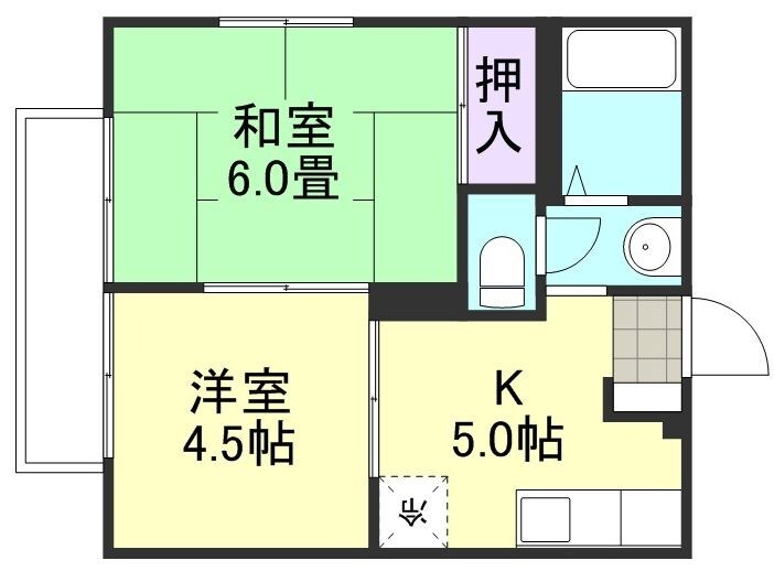 るーらんB棟の物件間取画像