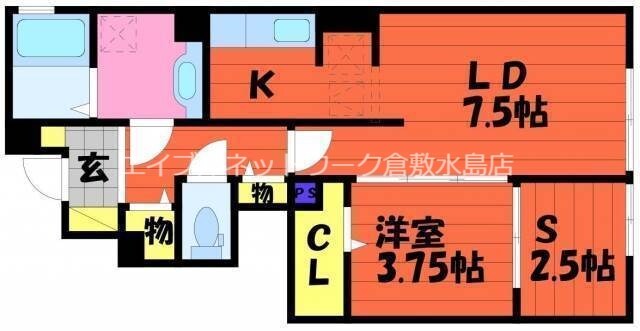 球場前駅 徒歩17分 1階の物件間取画像