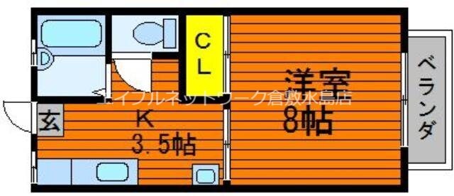 倉敷駅 徒歩21分 2階の物件間取画像