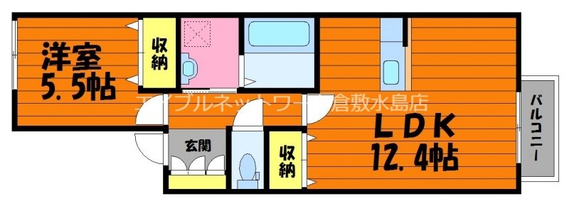 球場前駅 徒歩5分 1階の物件間取画像