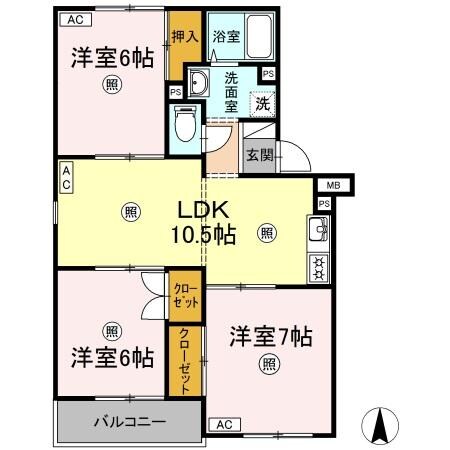 新倉敷駅 徒歩45分 2階の物件間取画像