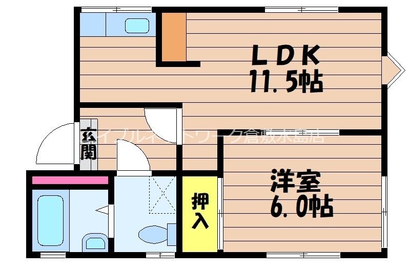 倉敷市駅 徒歩29分 1階の物件間取画像