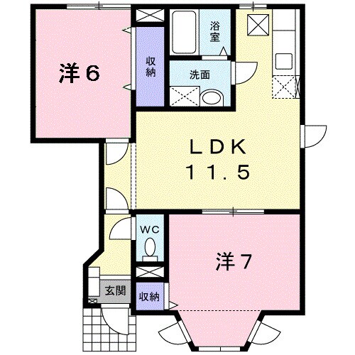 上の町駅 徒歩9分 1階の物件間取画像