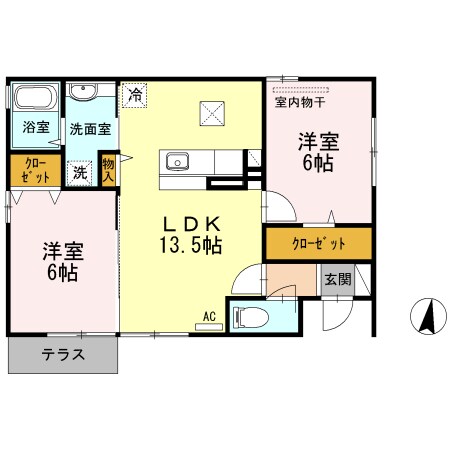 浦田駅 徒歩44分 1階の物件間取画像