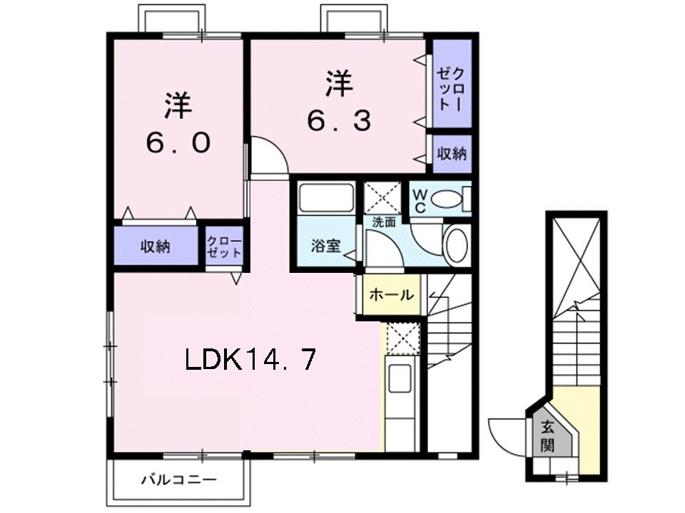 水島駅 徒歩19分 2階の物件間取画像