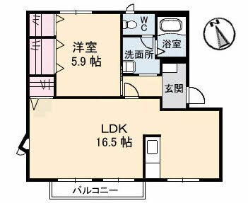 ガーデンスクエア福島　Ｄ棟の物件間取画像