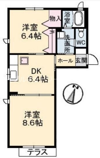 弥生駅 徒歩22分 1階の物件間取画像