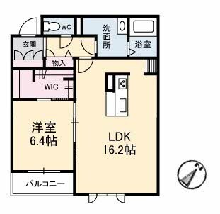 西阿知駅 徒歩8分 3階の物件間取画像