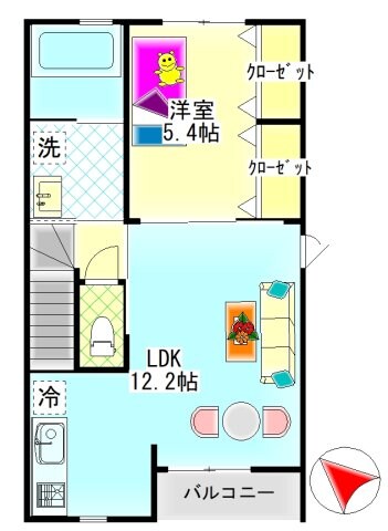 児島駅 徒歩8分 2階の物件間取画像