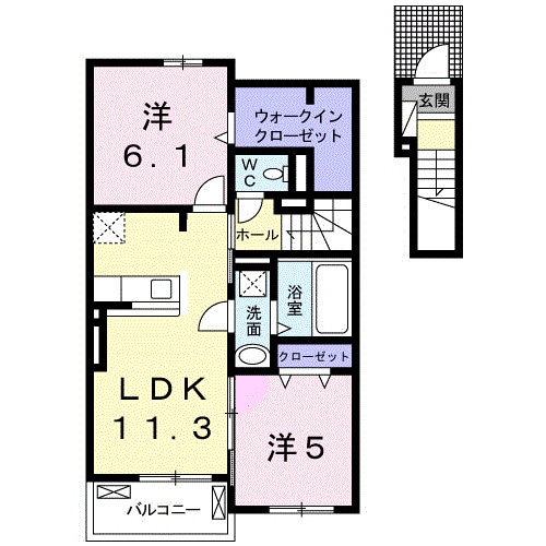 新倉敷駅 徒歩22分 2階の物件間取画像