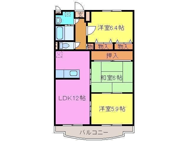 新倉敷駅 徒歩10分 3階の物件間取画像