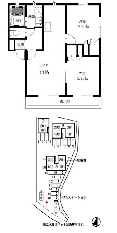 新倉敷駅 バス15分  住友重機西門下車：停歩7分 1階の物件間取画像