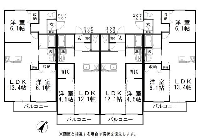 植松駅 徒歩16分 1階の物件間取画像