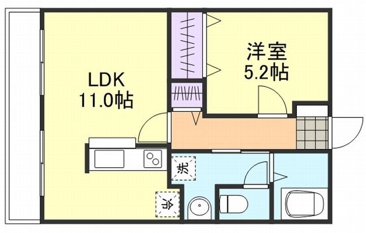 シティハイム吉岡B棟の物件間取画像