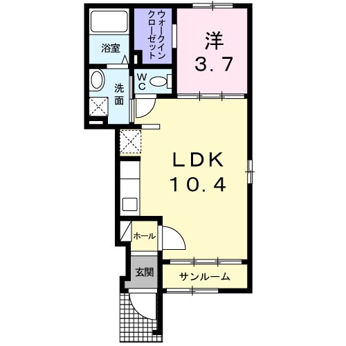 弥生駅 徒歩20分 1階の物件間取画像