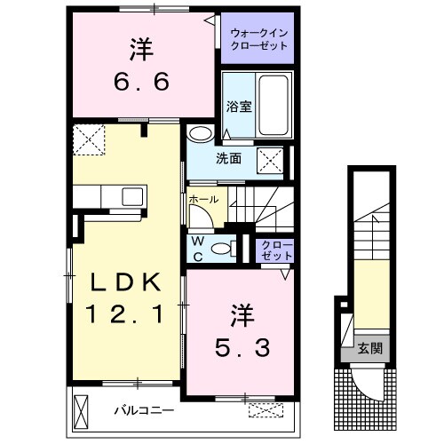 栄駅 徒歩30分 2階の物件間取画像