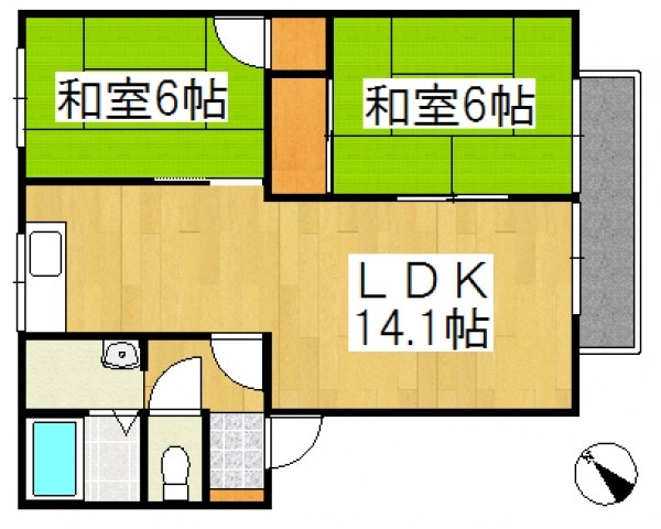 球場前駅 徒歩23分 1階の物件間取画像