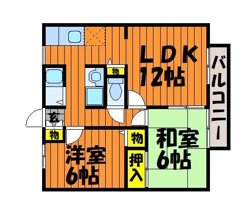 西阿知駅 徒歩9分 2階の物件間取画像