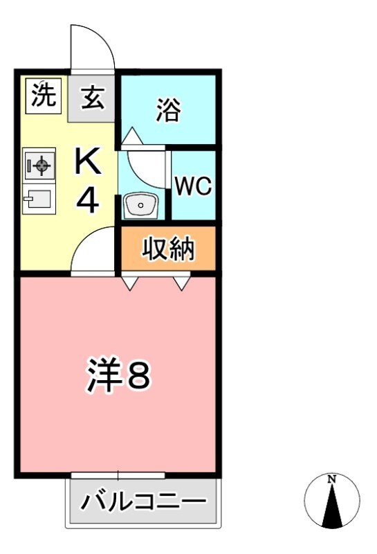 宮原マンション小溝Aの物件間取画像