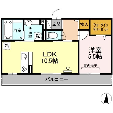 倉敷駅 徒歩16分 3階の物件間取画像