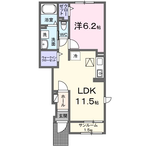 新倉敷駅 徒歩31分 1階の物件間取画像