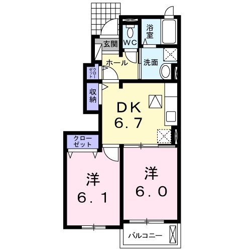 球場前駅 徒歩15分 1階の物件間取画像