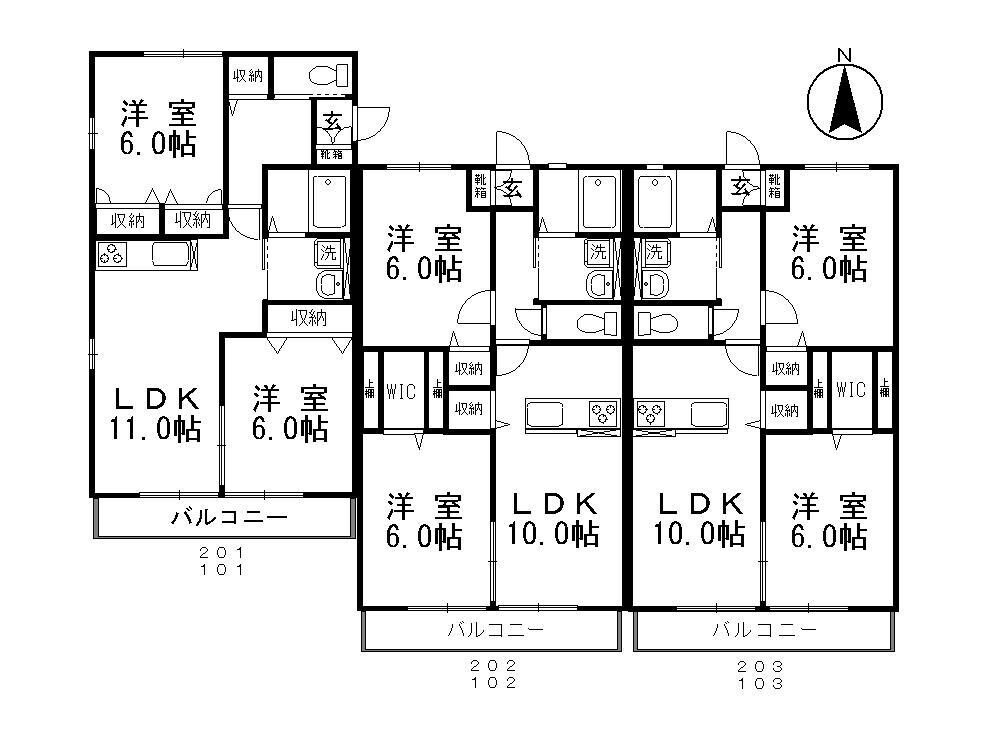 新倉敷駅 徒歩13分 1階の物件間取画像