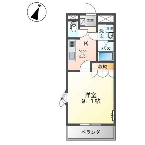 西阿知駅 徒歩5分 1階の物件間取画像