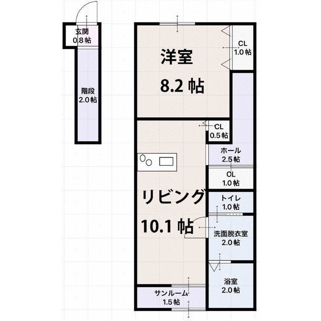 新倉敷駅 徒歩45分 2階の物件間取画像