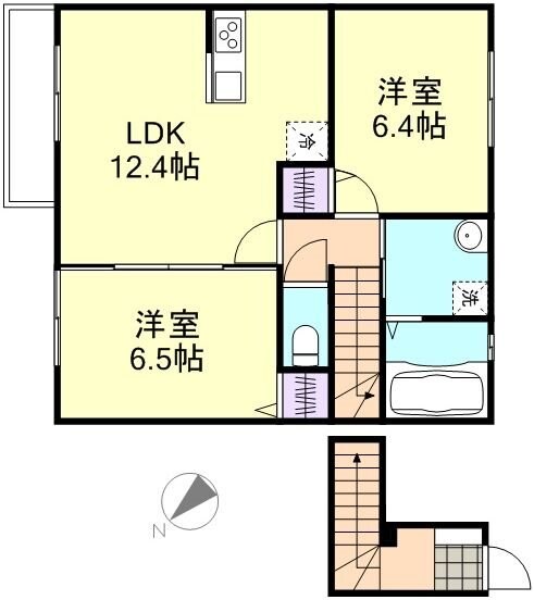 西阿知駅 徒歩11分 2階の物件間取画像