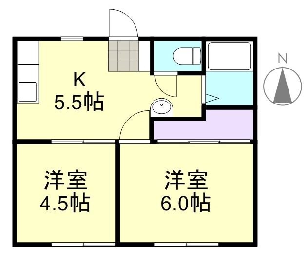 西阿知駅 徒歩19分 2階の物件間取画像