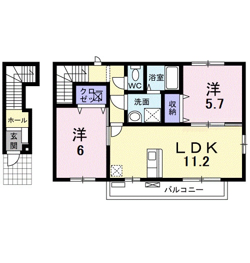 三菱自工前駅 徒歩37分 2階の物件間取画像