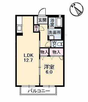 西阿知駅 徒歩3分 2階の物件間取画像