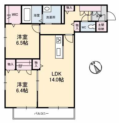 西阿知駅 徒歩17分 3階の物件間取画像