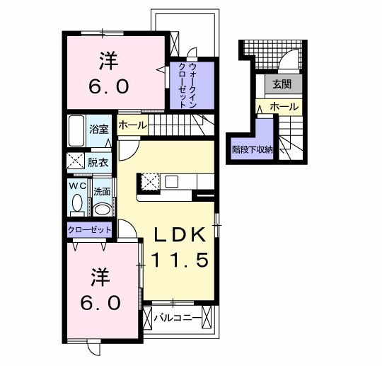 常盤駅 徒歩44分 2階の物件間取画像