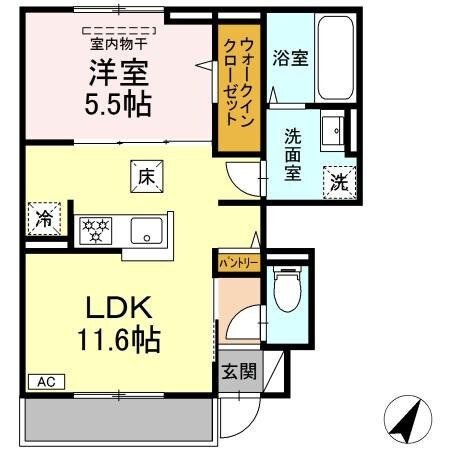 東総社駅 徒歩2分 1階の物件間取画像
