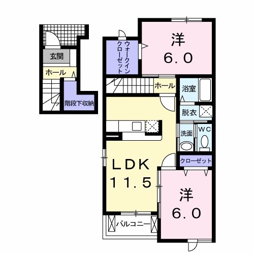 新倉敷駅 徒歩20分 2階の物件間取画像