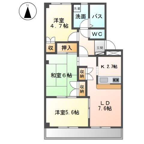 マロンステージＢ棟の物件間取画像