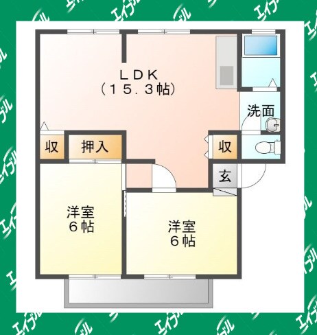 八幡新田駅 徒歩10分 2階の物件間取画像
