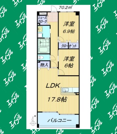 聚楽園駅 徒歩21分 2階の物件間取画像