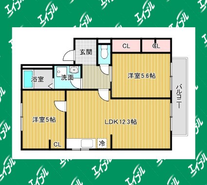ホウプハウスA棟の物件間取画像